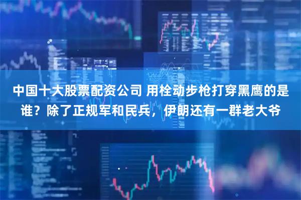 中国十大股票配资公司 用栓动步枪打穿黑鹰的是谁？除了正规军和民兵，伊朗还有一群老大爷