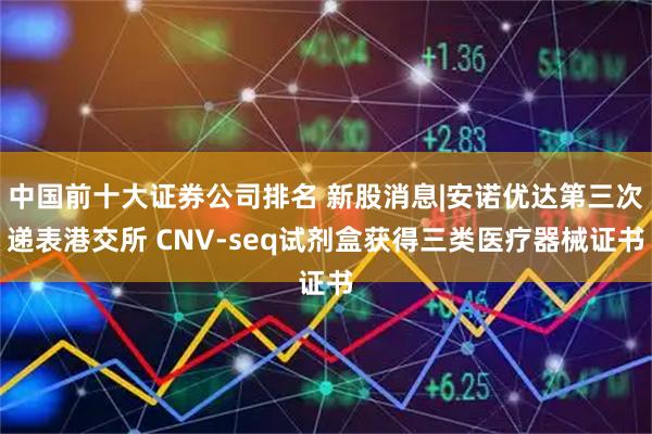 中国前十大证券公司排名 新股消息|安诺优达第三次递表港交所 CNV-seq试剂盒获得三类医疗器械证书